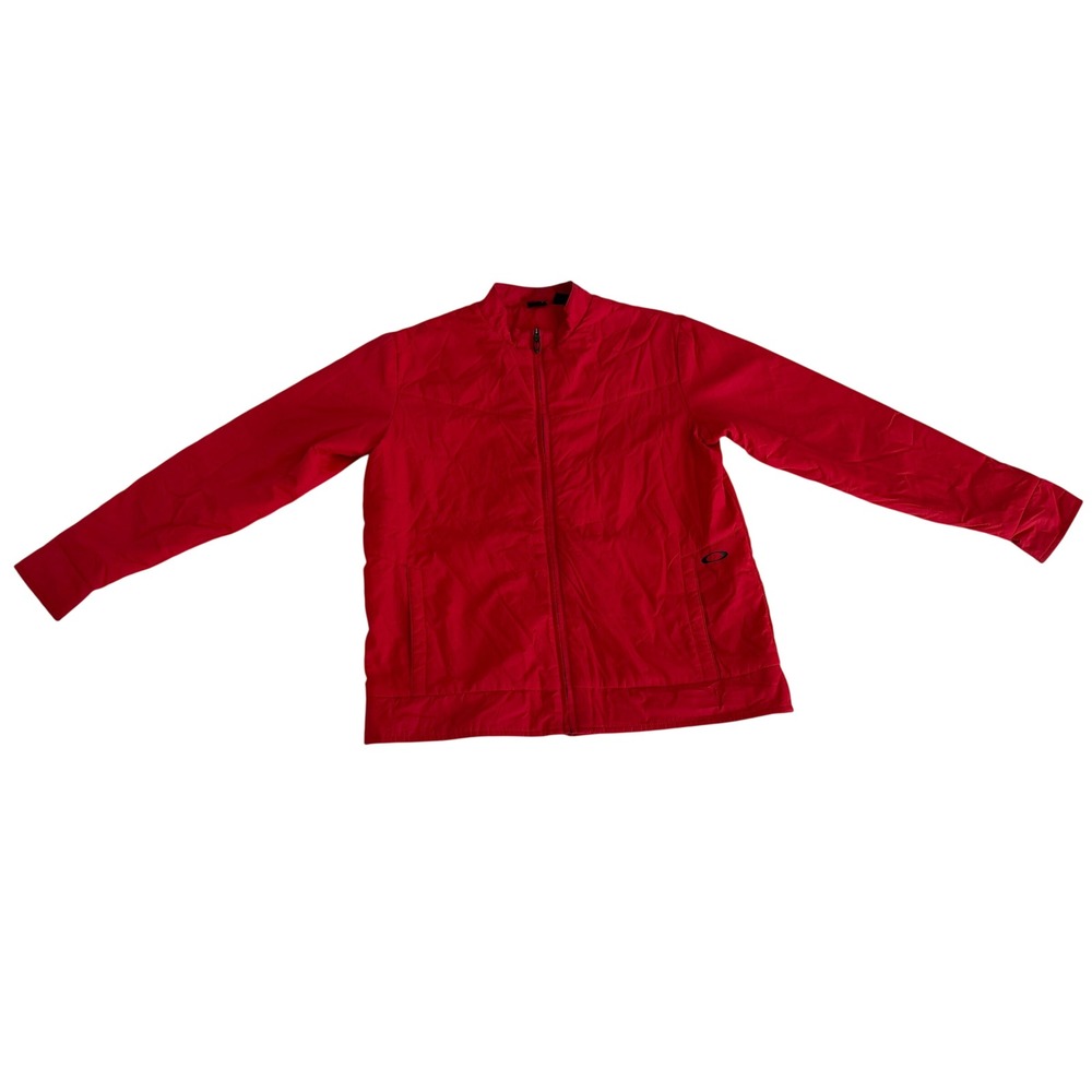 Oakley Mens Red Lightweight Insulated Full Zip Mock Neck Jacket Small
